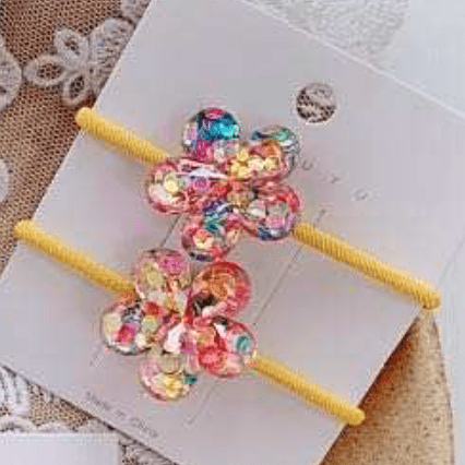 Sparkle Hair Elastic Set Flower