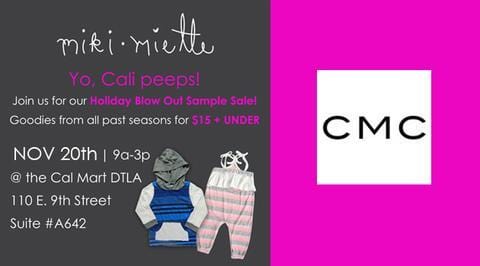 Join us for our November Holiday Blowout Sample Sale! 11/20/15