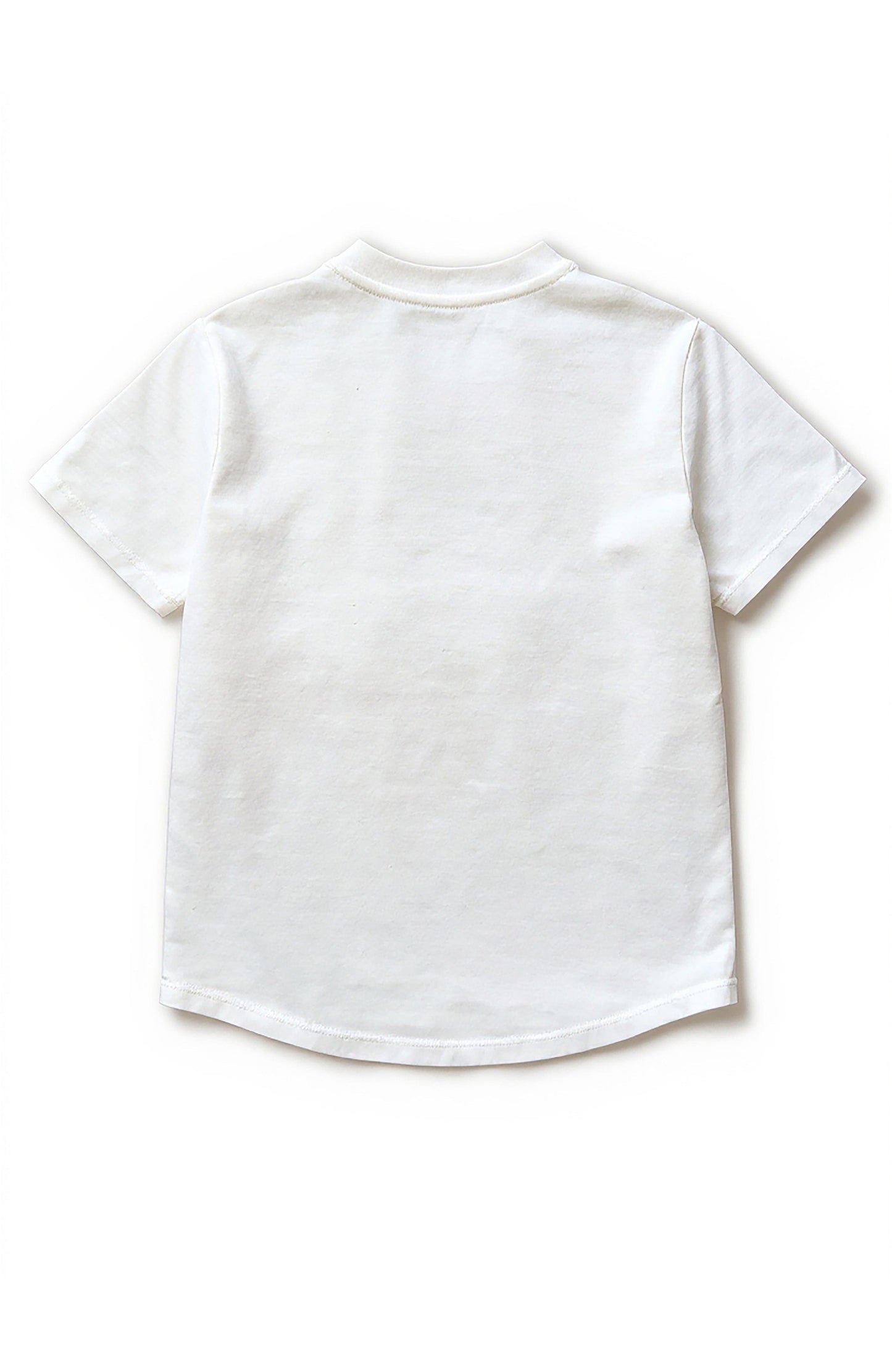 Miki Miette white short sleeve tshirt on a white background