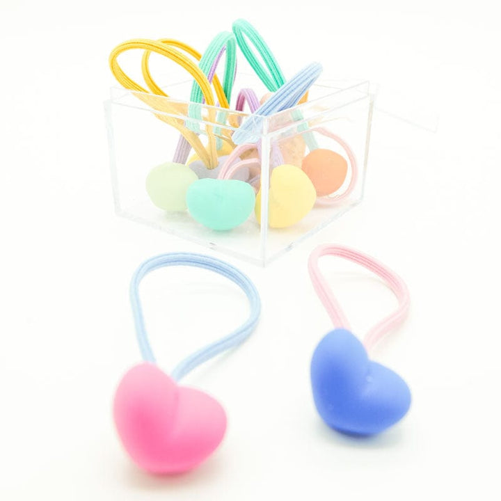 Matte Hearts Hair Elastic 10pc Box Set