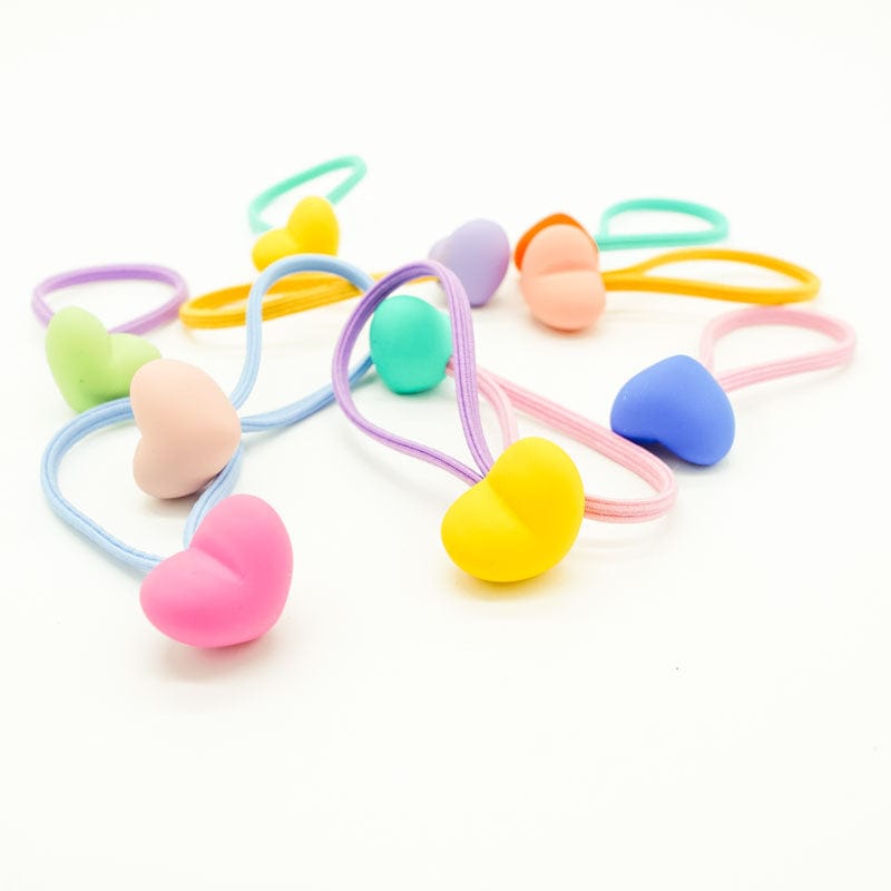 Matte Hearts Hair Elastic 10pc Box Set