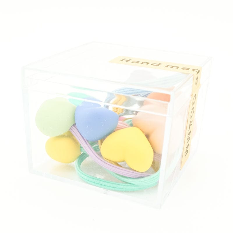 Matte Hearts Hair Elastic 10pc Box Set