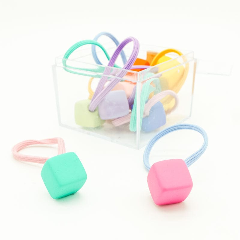 Matte Squares Hair Elastic 10pc Box Set