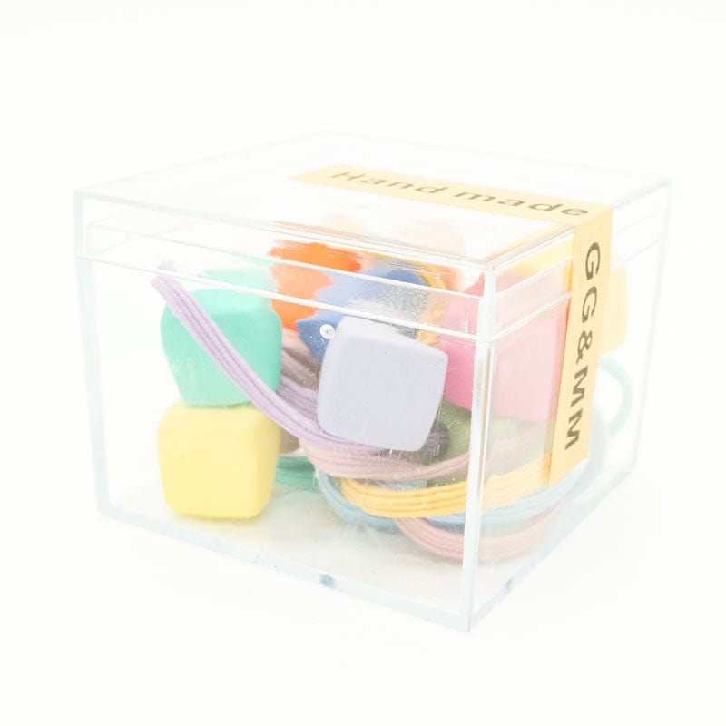 Matte Squares Hair Elastic 10pc Box Set