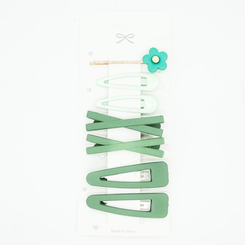 Solid Barrette Set Green