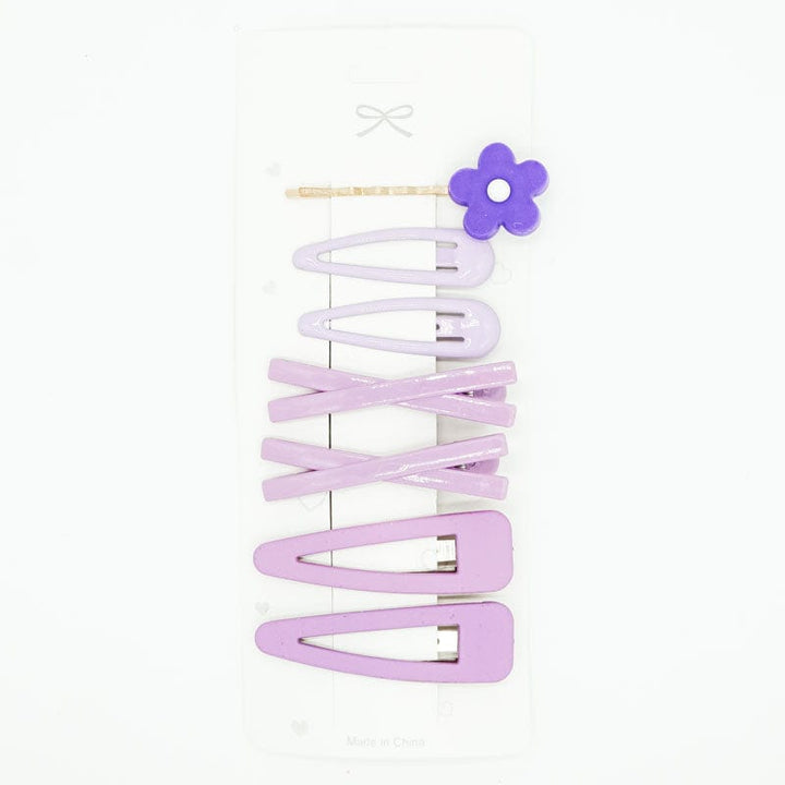 Solid Barrette Set Purple