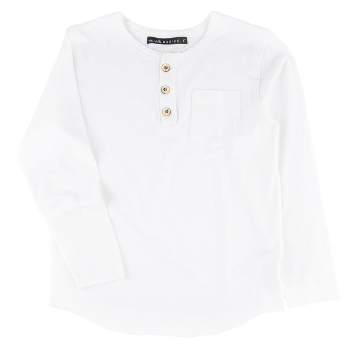 Buzz Long Sleeve Henley White