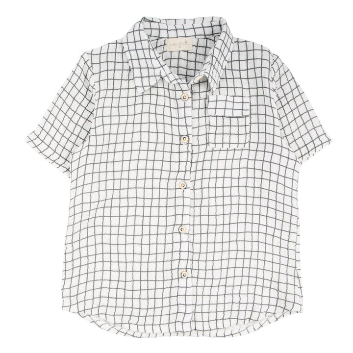 JERRY SHORT SLEEVE BUTTON UP BADMINTON GRID