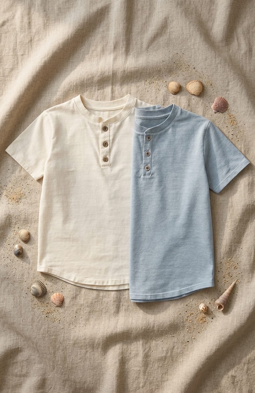 Crème Pauli Short Sleeve Henley