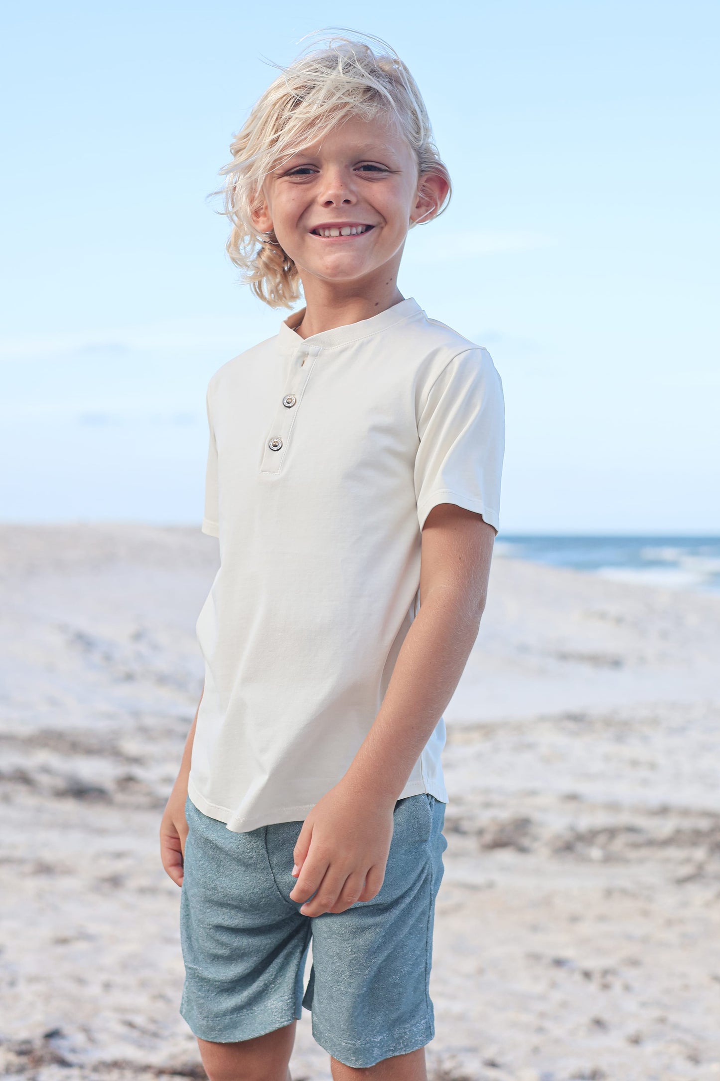 Crème Pauli Short Sleeve Henley