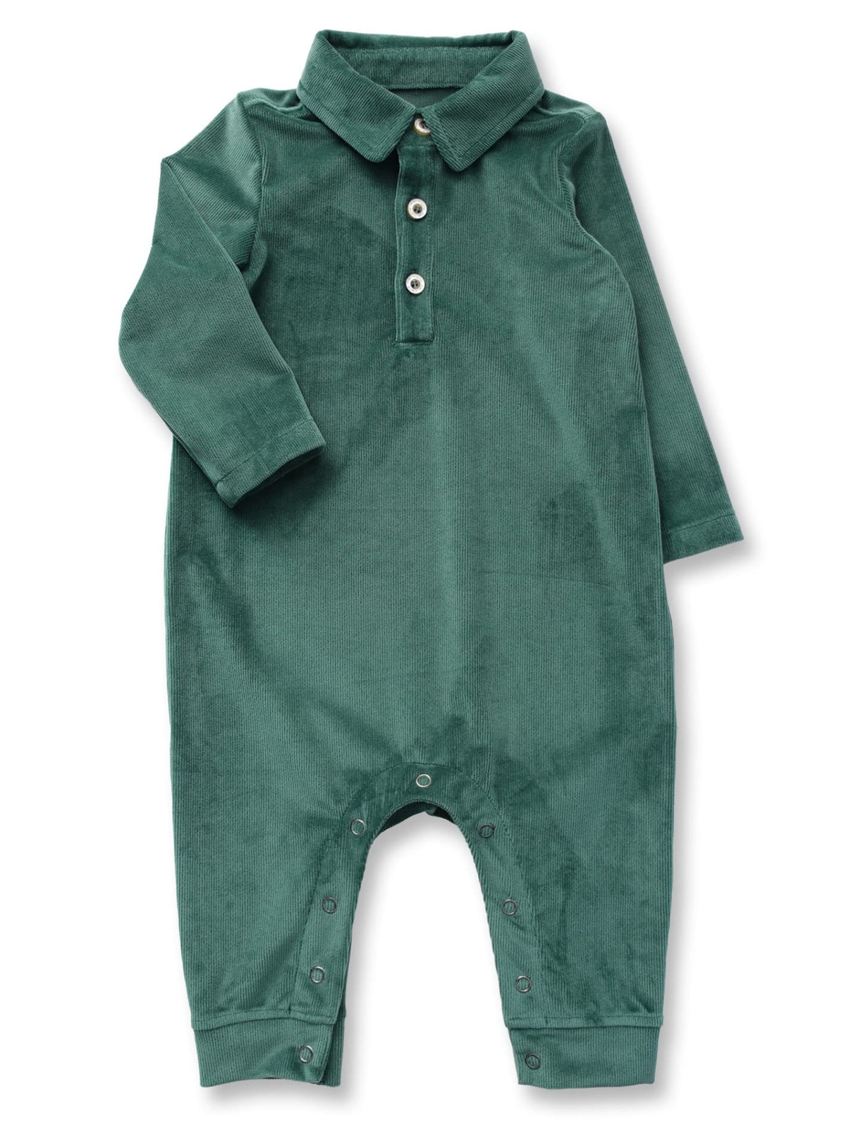 Baby Boy Pine Teddy Buttondown Romper
