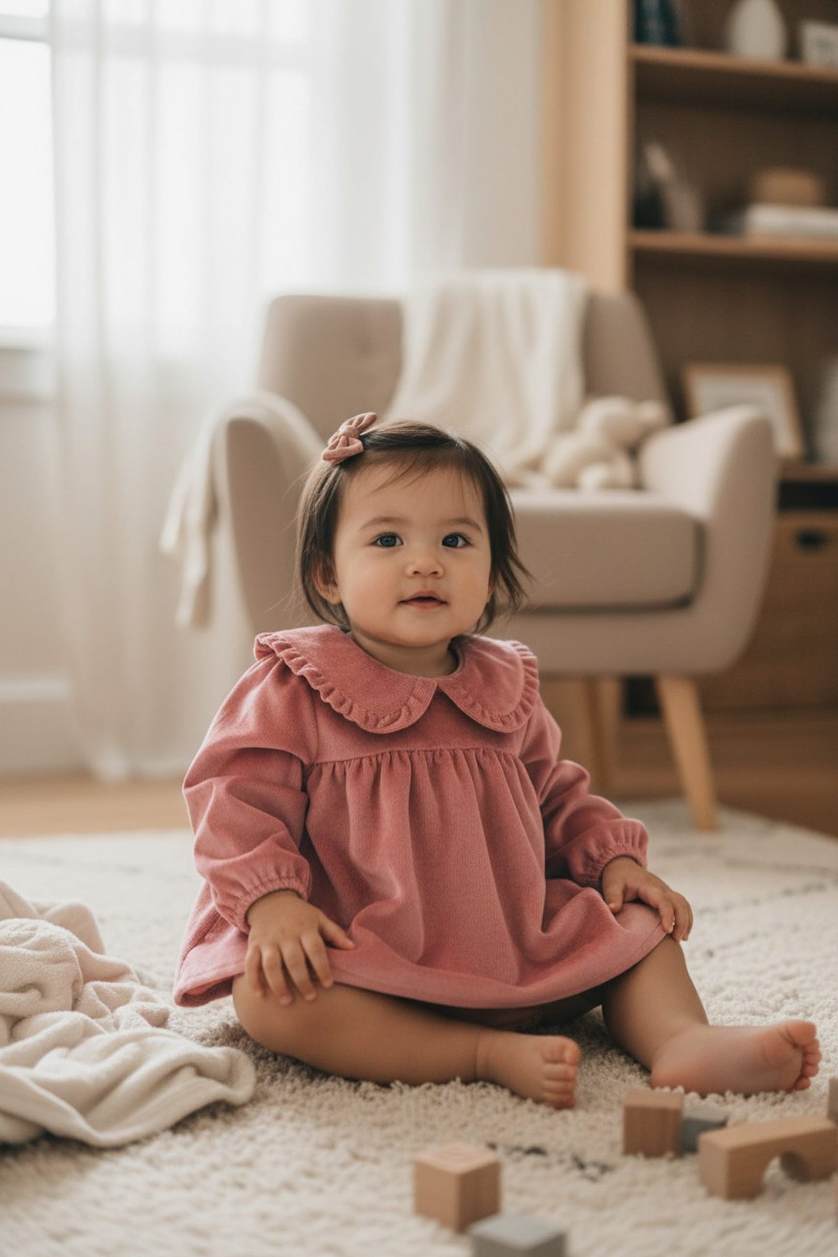 Baby Girl Rose Lila Bubble Romper