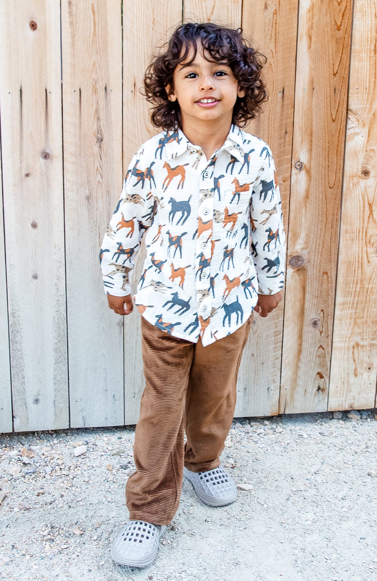 Boys. Giddy-Up Jacob Jacob Buttondown Shirt