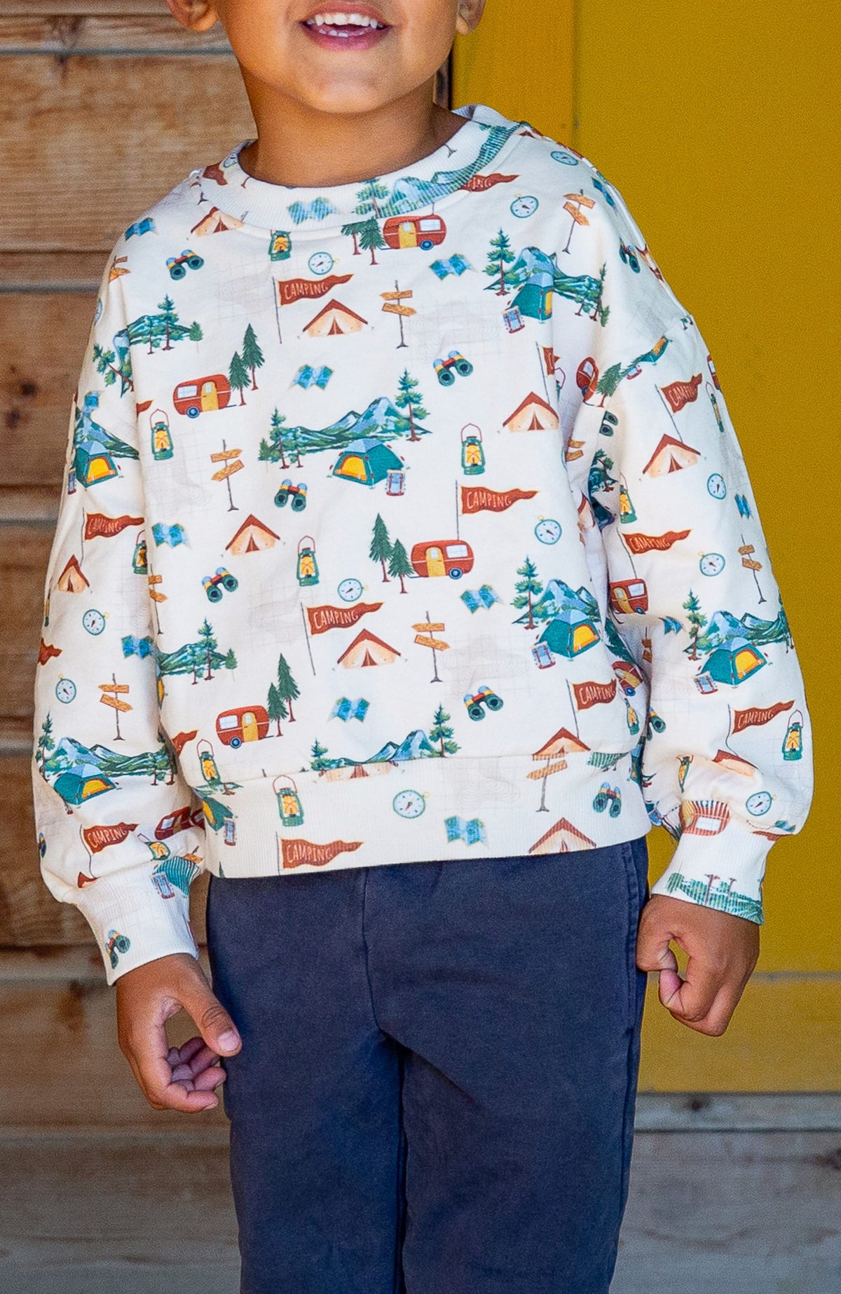 Boys. Happy Camper Hunter Sweatshirt