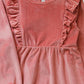 Girls Rose Stretch Corduroy Carina Ruffle Dress