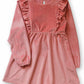 Girls Rose Stretch Corduroy Carina Ruffle Dress
