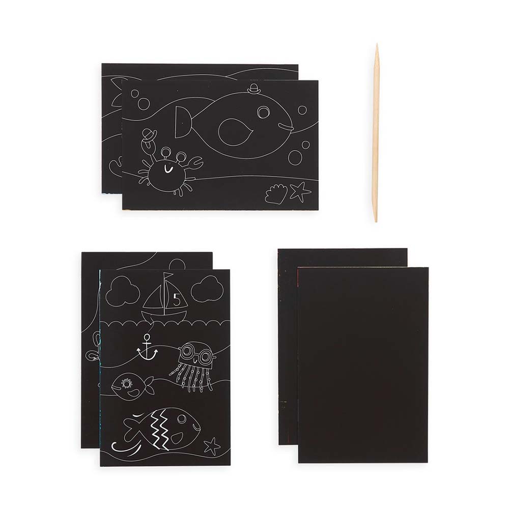 Accessories MULTI / OS Mini Scratch & Scribble Art Kit: Friendly Fish 7 PC Set