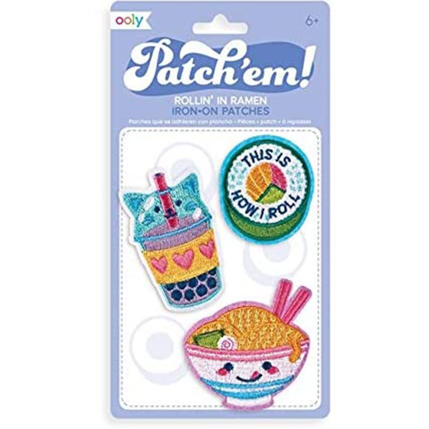 Patch 'Em Rollin' In Ramen Iron on Patches - Set of 3