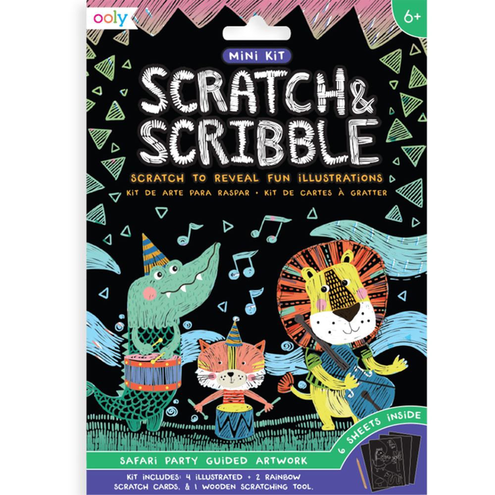 Accessories MULTI / OS Safari Party Scratch and Scribble Mini Scratch Art Kit