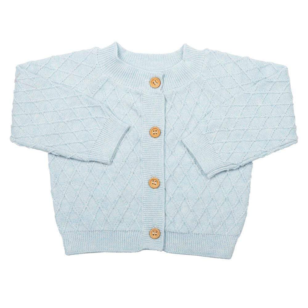 Layette Sweater Knit Cardigan Aqua