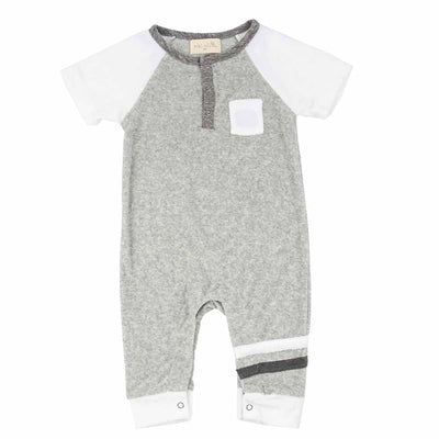 Little Dudes Damian Romper Heathered Terry