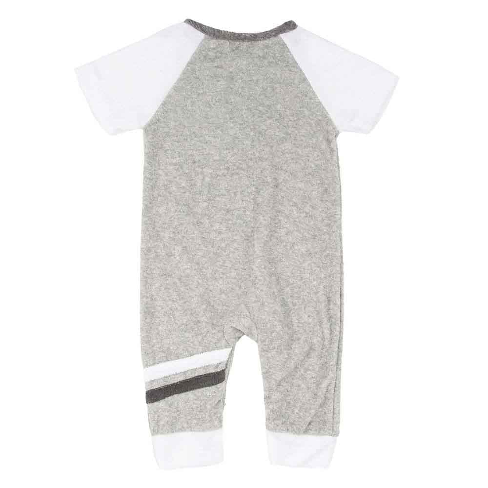 Little Dudes Damian Romper Heathered Terry