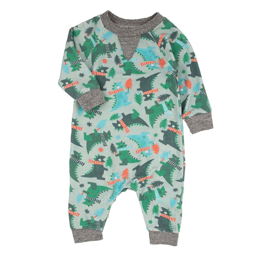Little Dudes Henry Romper Dino Holiday