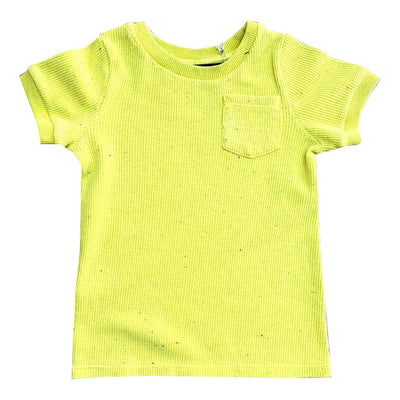 Little Dudes Luca Waffle Tee Lime Punch