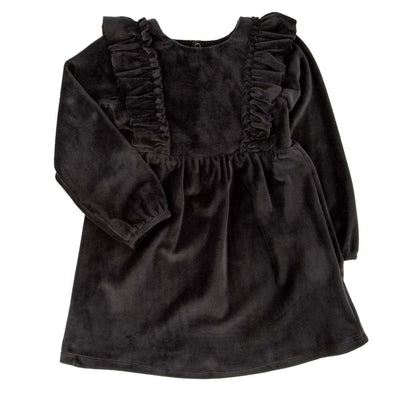 Little Gals Caitlin Dress Black Velour