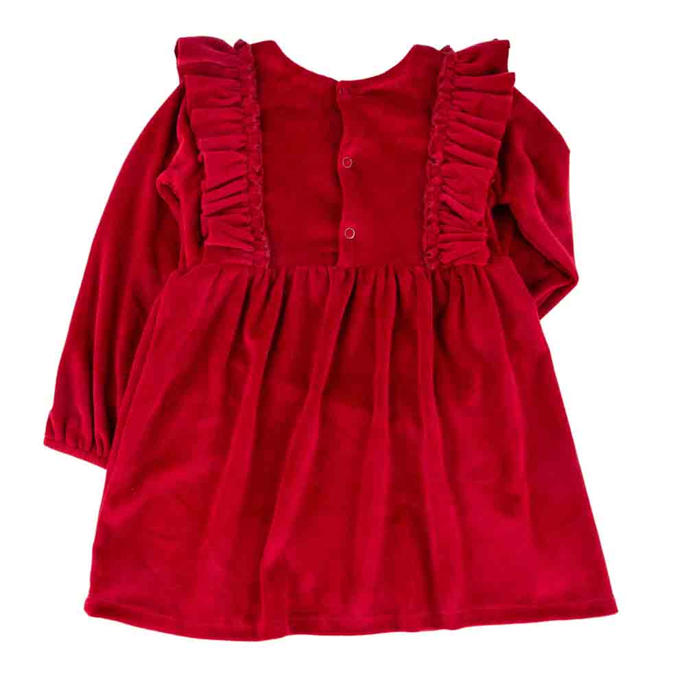 Little Gals Caitlin Dress Red Velour