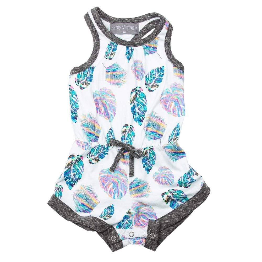 Little Gals Everly Short Romper Holographic Palm