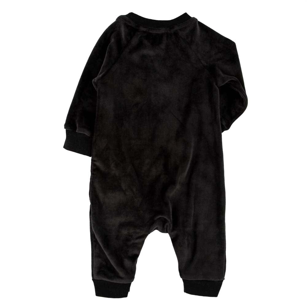 Little Gals Henry Romper Black Velour