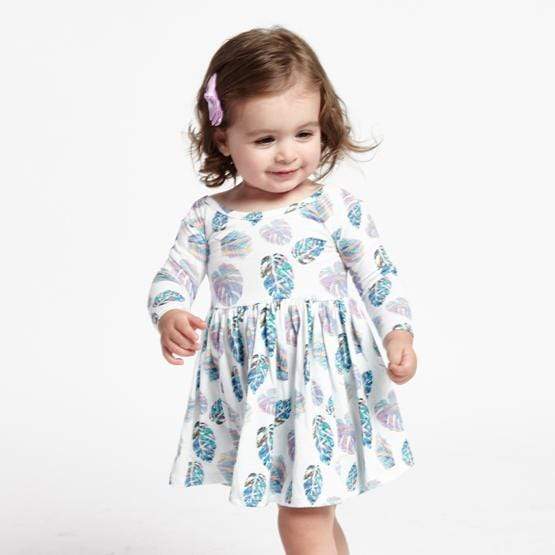 Little Gals Twirl Dress Holographic Palm