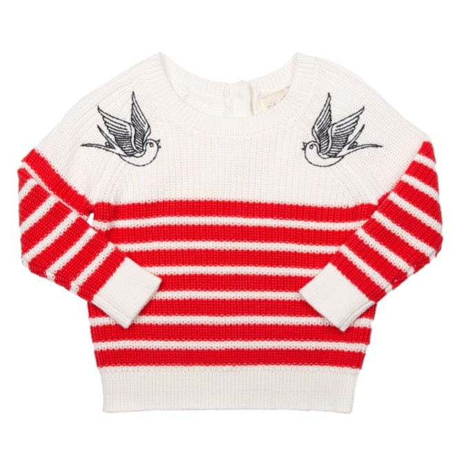 Womens MISC / Small Mama Embroidered Sailor Sweater